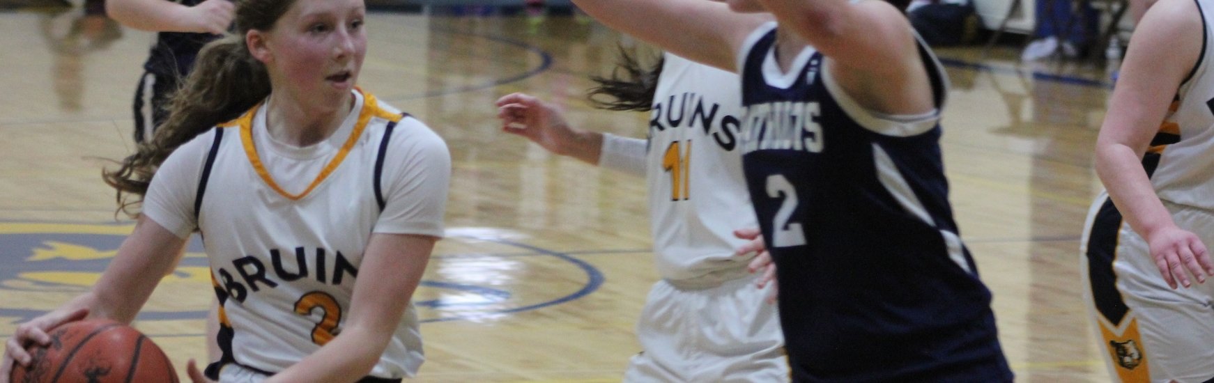 Girls playing basketball
