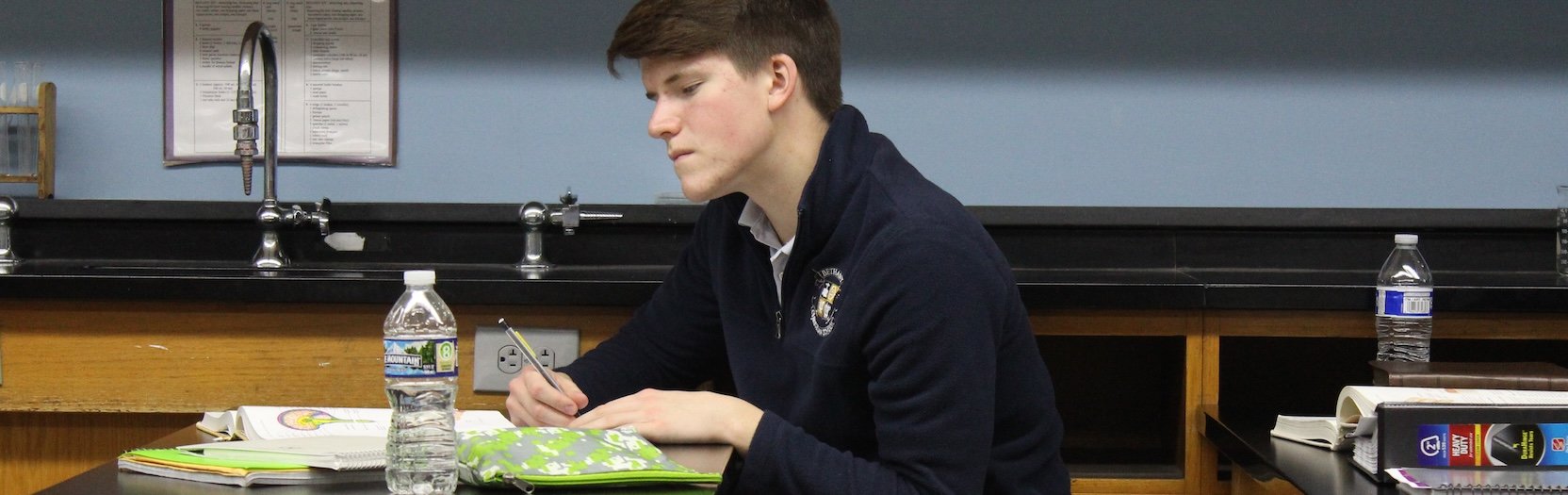 Student in science lab