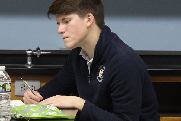 Student in science lab