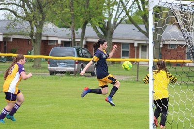 Girl Scoring Soccer Goal